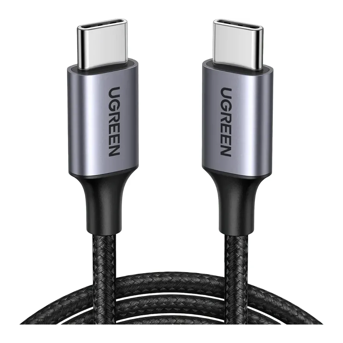 كابل يوجرين USB-C مضفّر – 1 متر – أسود